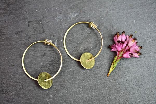 Small brass hoops with brass disc