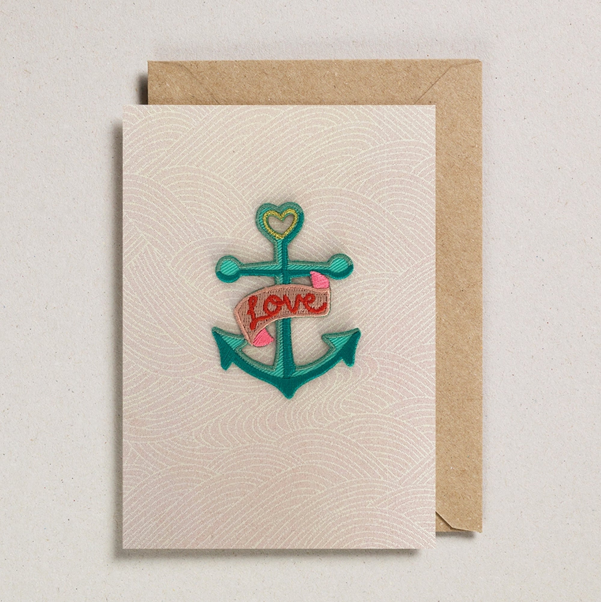 Love Anchor iron on patch Valentines card