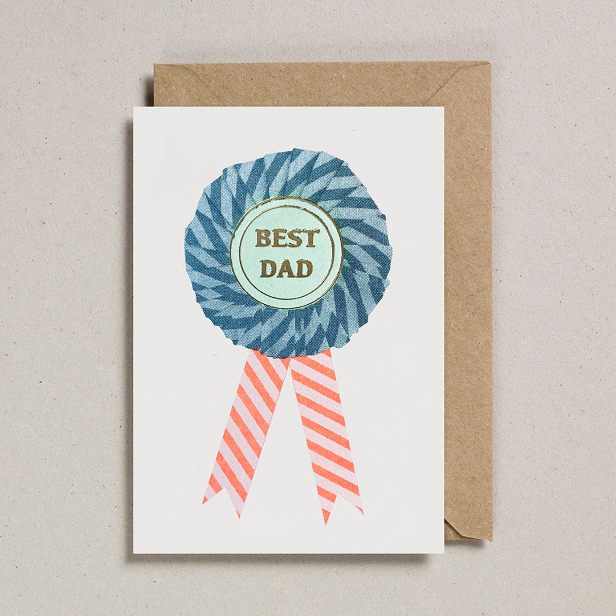 Best Dad rosette card