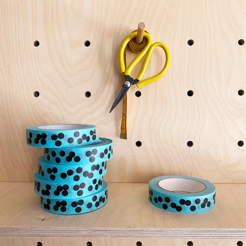 Turquoise dots paper adhesive tape