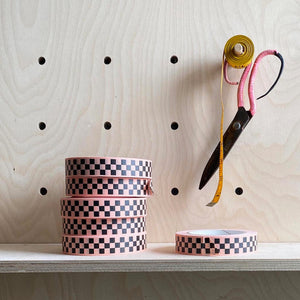 Peach check paper adhesive tape