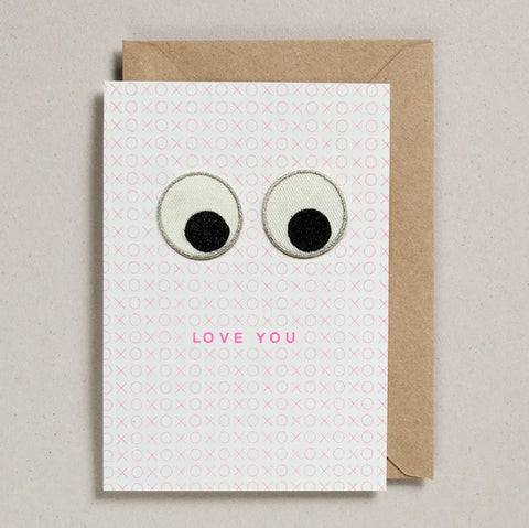 Eye Love You iron on patch Valentines card