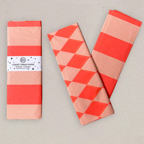 Luxury tissue paper - Flouro orange and peach