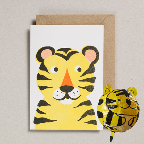 Tiger paper balloon card
