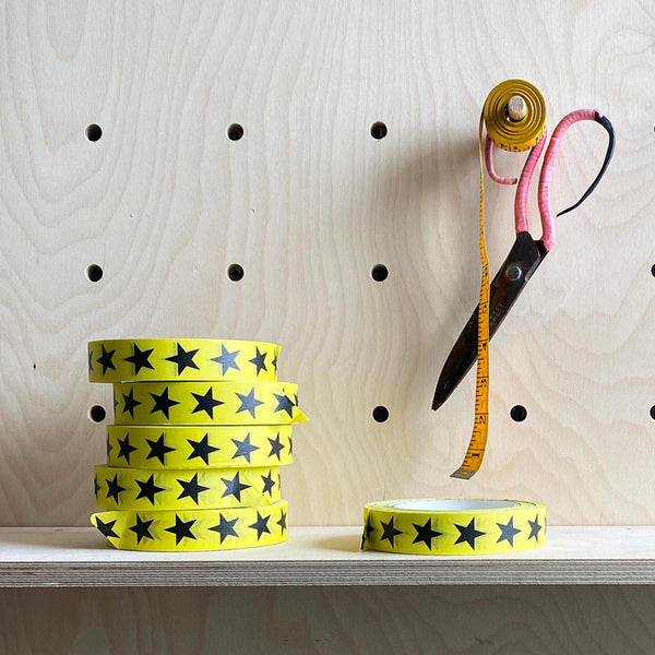 Yellow star paper adhesive tape