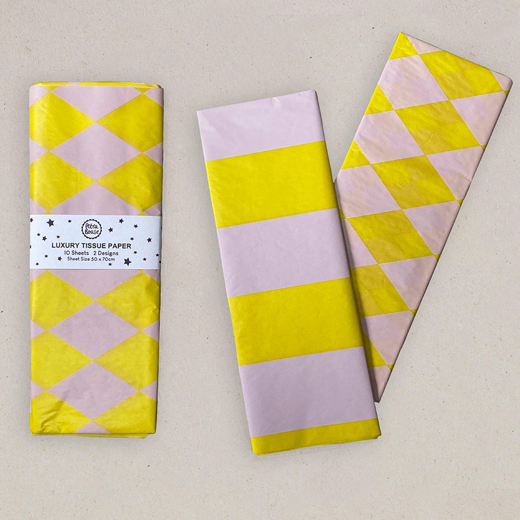 Luxury tissue paper - yellow and dusty lilac