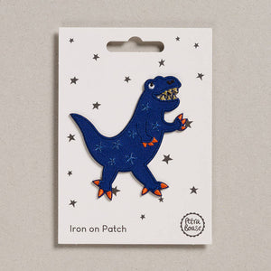 Blue T-Rex dinosaur patch