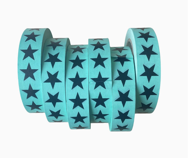 Turquoise Star Paper Adhesive Tape