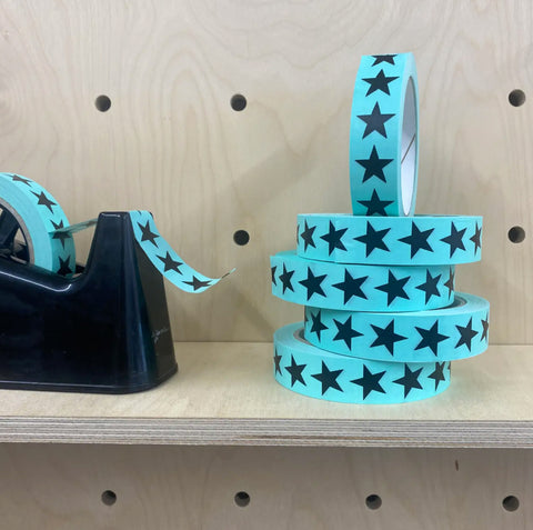 Turquoise Star Paper Adhesive Tape