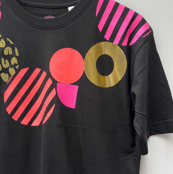 Geometric hand printed t-shirt - black