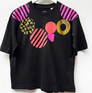 Geometric hand printed t-shirt - black