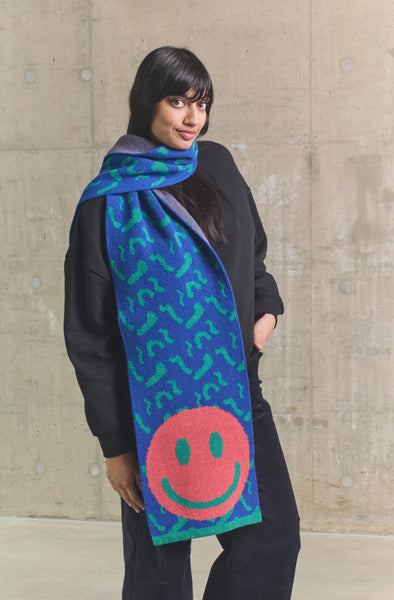 Smiley Wool Mix Scarf