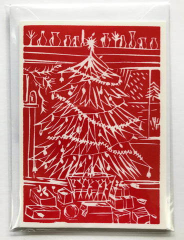 Red Christmas Tree greetings card