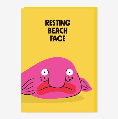 Resting Beach Face card
