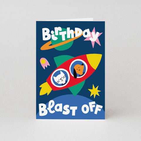 Blast Off birthday card