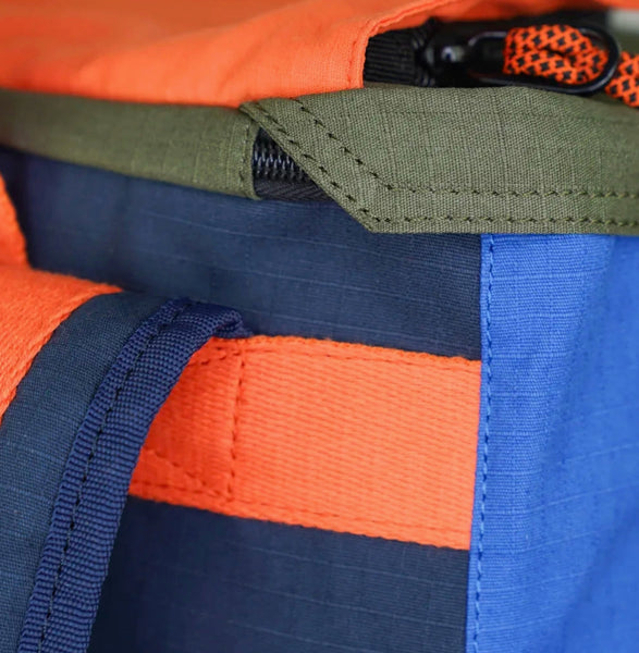 Rambler Rucksack - Blue, Khaki, Orange and Caramel