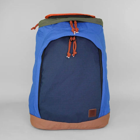 Rambler Rucksack - Blue, Khaki, Orange and Caramel