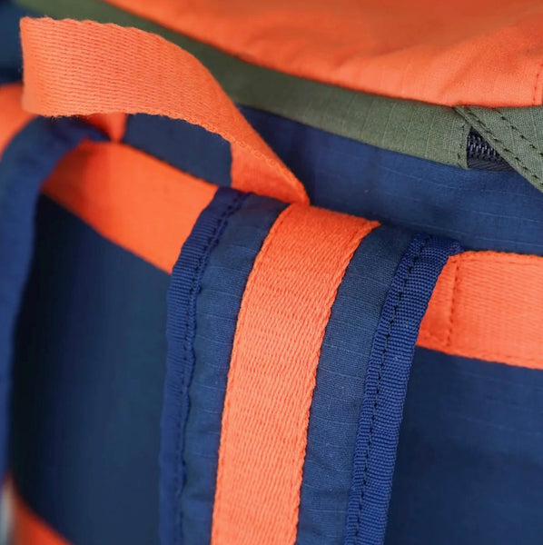Rambler Rucksack - Blue, Khaki, Orange and Caramel