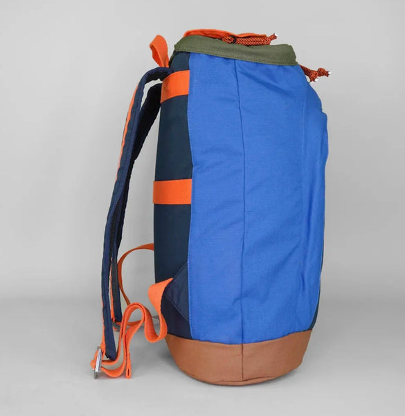 Rambler Rucksack - Blue, Khaki, Orange and Caramel