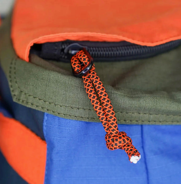 Rambler Rucksack - Blue, Khaki, Orange and Caramel