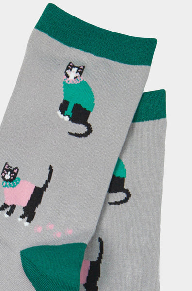 Women's Black Cat bamboo socks