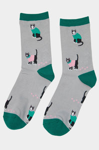 Women's Black Cat bamboo socks