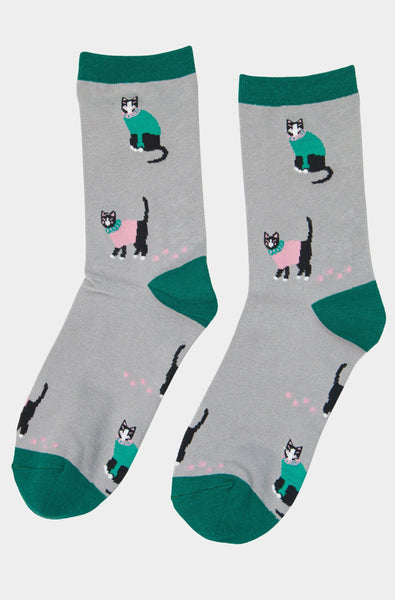 Women's Black Cat bamboo socks