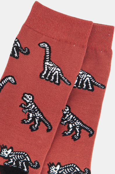 Mens Dinosaur Skeleton bamboo socks