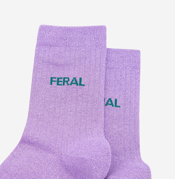 Women's Cotton Lilac Feral Glitter Socks - Inspired 