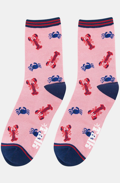 Women's Lobster and Crab bamboo socks