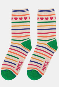 Women's Rainbow Stripe bamboo socks