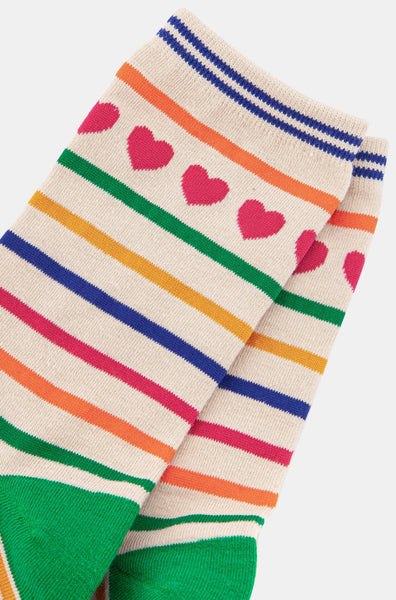 Women's Rainbow Stripe bamboo socks