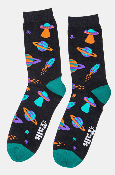 Men's Space Invaders bamboo socks