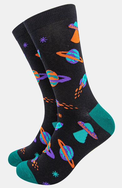 Men's Space Invaders bamboo socks