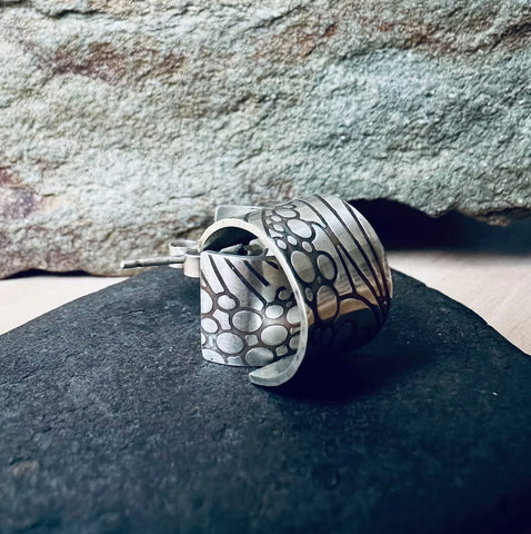 Sea Foam Cuff Stud Earrings