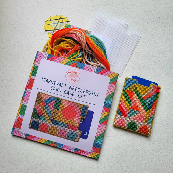 Carnival needlepoint card case kit