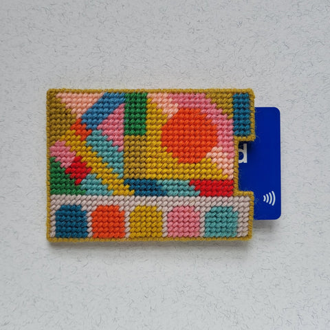 Carnival needlepoint card case kit