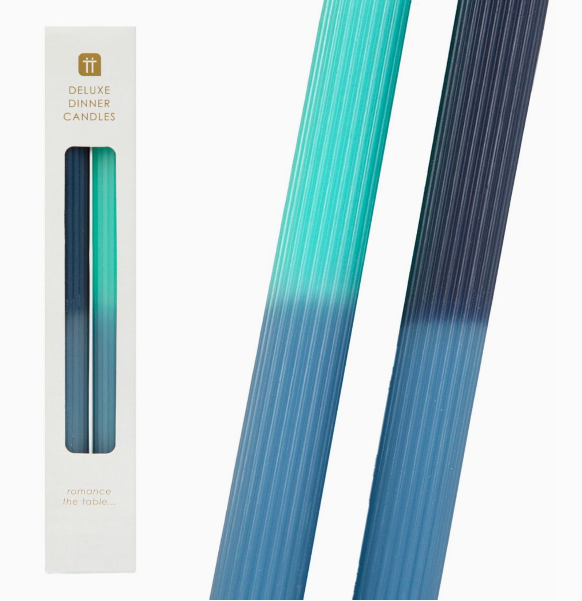 Two Tone Pack of 2 Candles - Blue