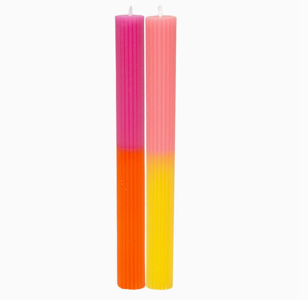 Two Tone Pack of 2 Candles - Pink