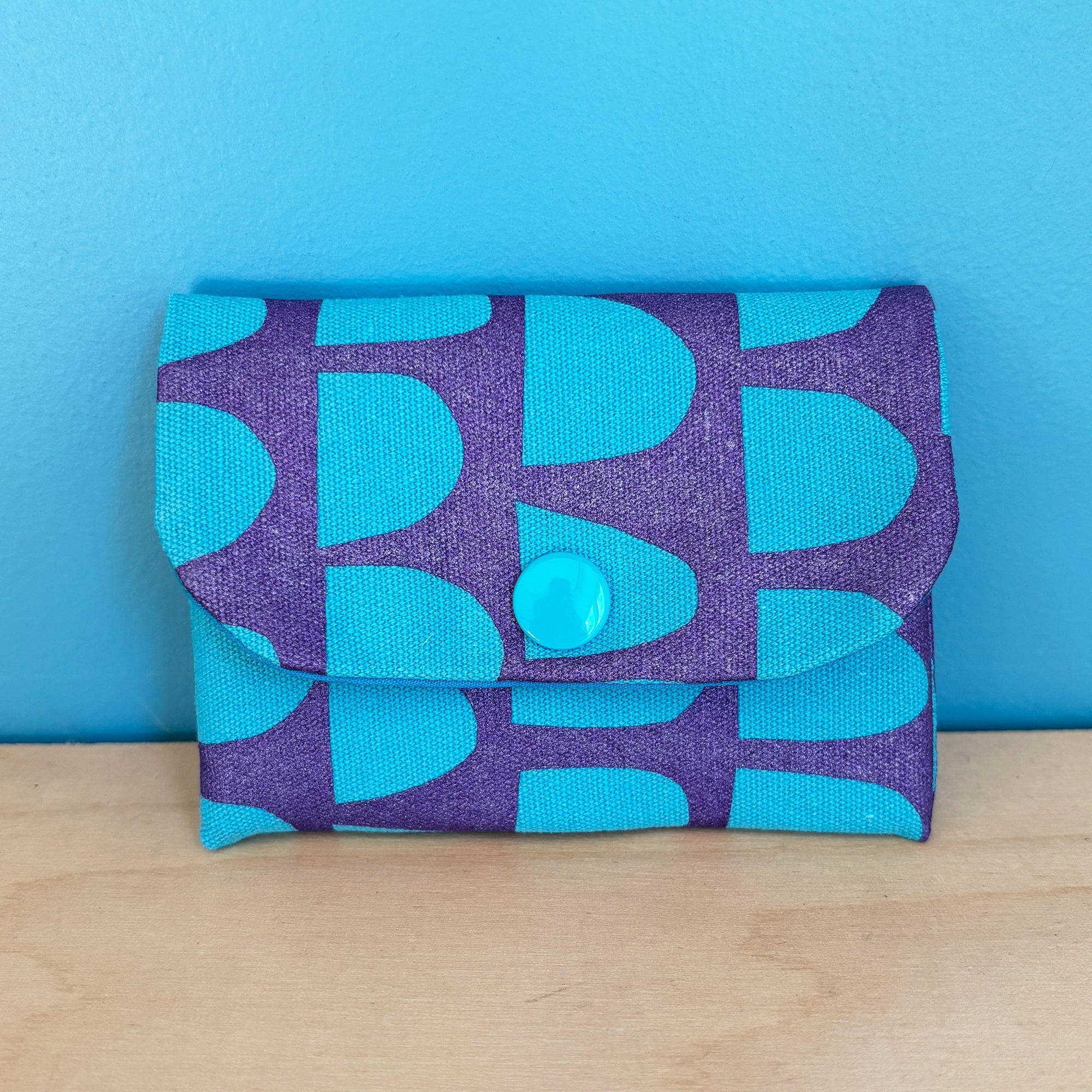 Blue and Purple Semi Circle Card Wallet