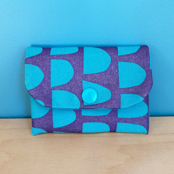 Blue and Purple Semi Circle Card Wallet