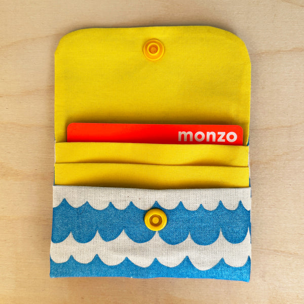 Blue wave credit card wallet purse