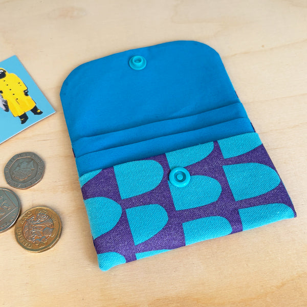 Blue and Purple Semi Circle Card Wallet