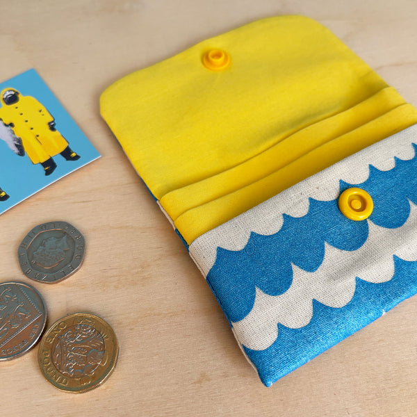 Blue wave credit card wallet purse