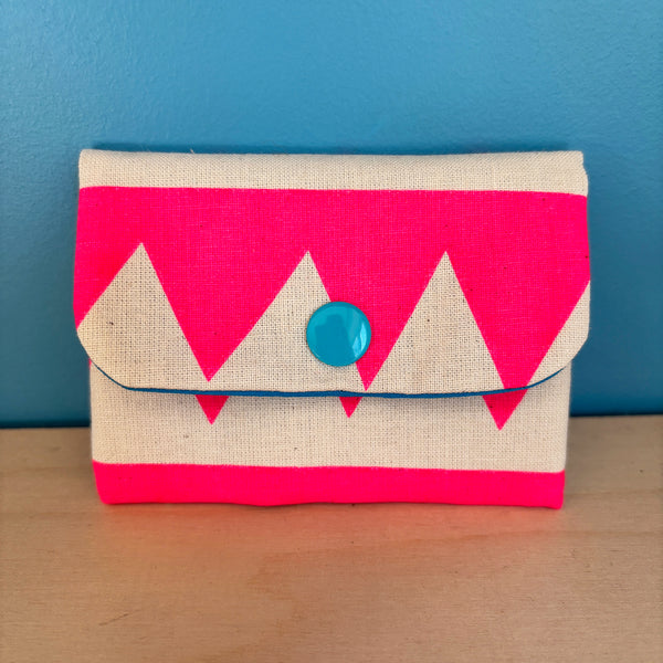 Fluorescent Pink Triangle Card Wallet