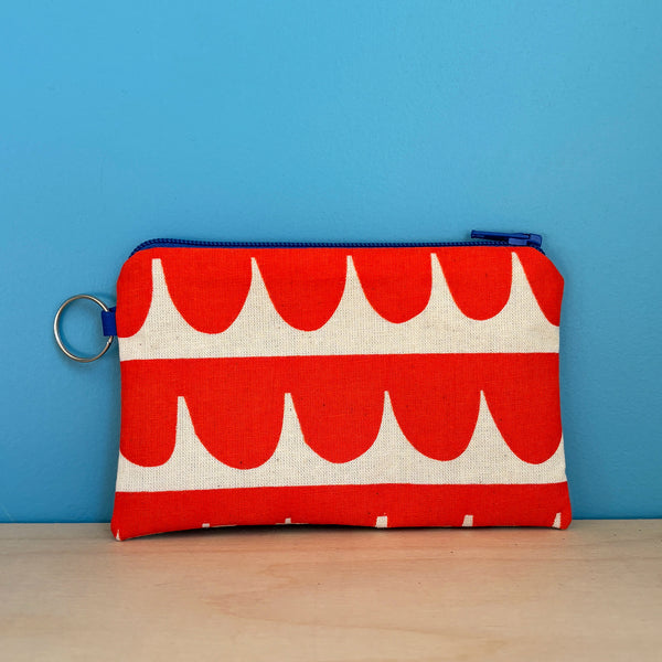 Red Scallop Coin Purse With Keyring
