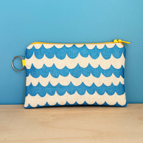Blue Wave Coin Purse With Keyring