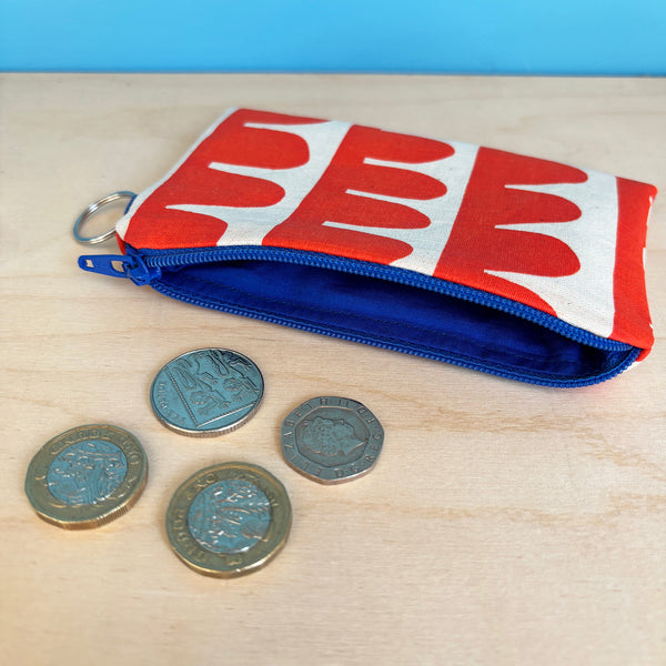 Red Scallop Coin Purse With Keyring