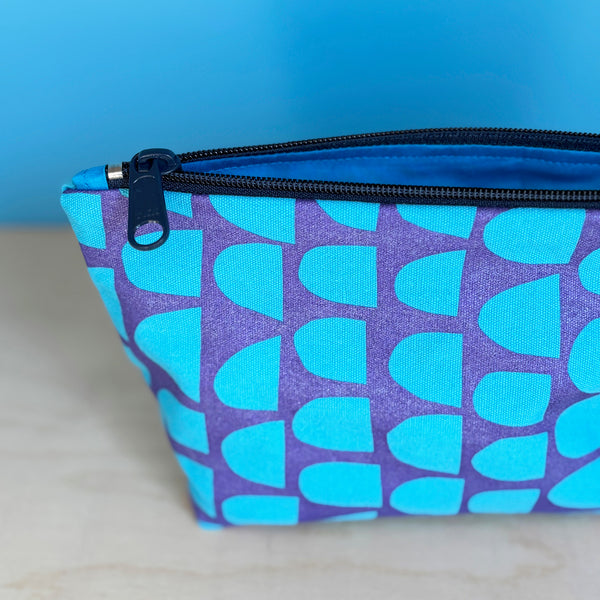Blue and Purple Semi Circles Flat Bottom Pouch