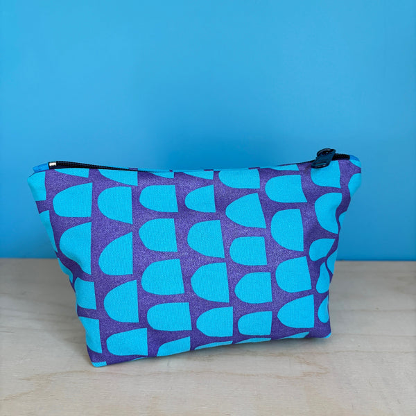 Blue and Purple Semi Circles Flat Bottom Pouch